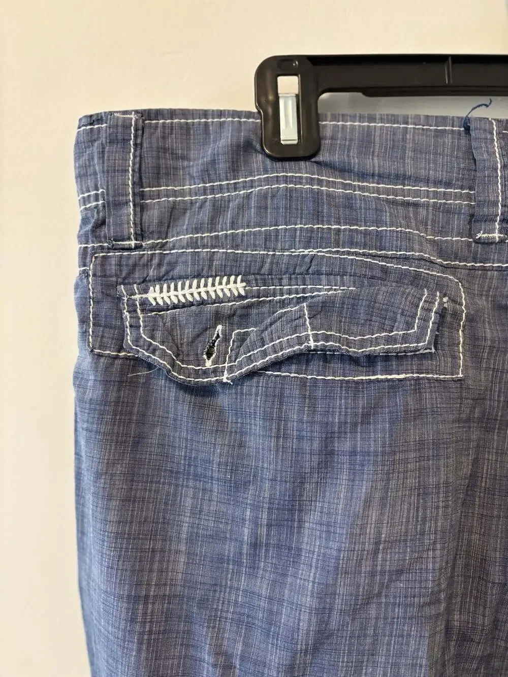 Buckle Black Thick Stitch Athletic Cargo Shorts Men’s Size 38 Blue Cotton
